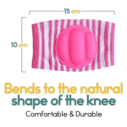 Babymoon Kids Padded Knee Pads for Crawling, Anti-Slip Stretchable Cotton | Pack of 4 | Multi