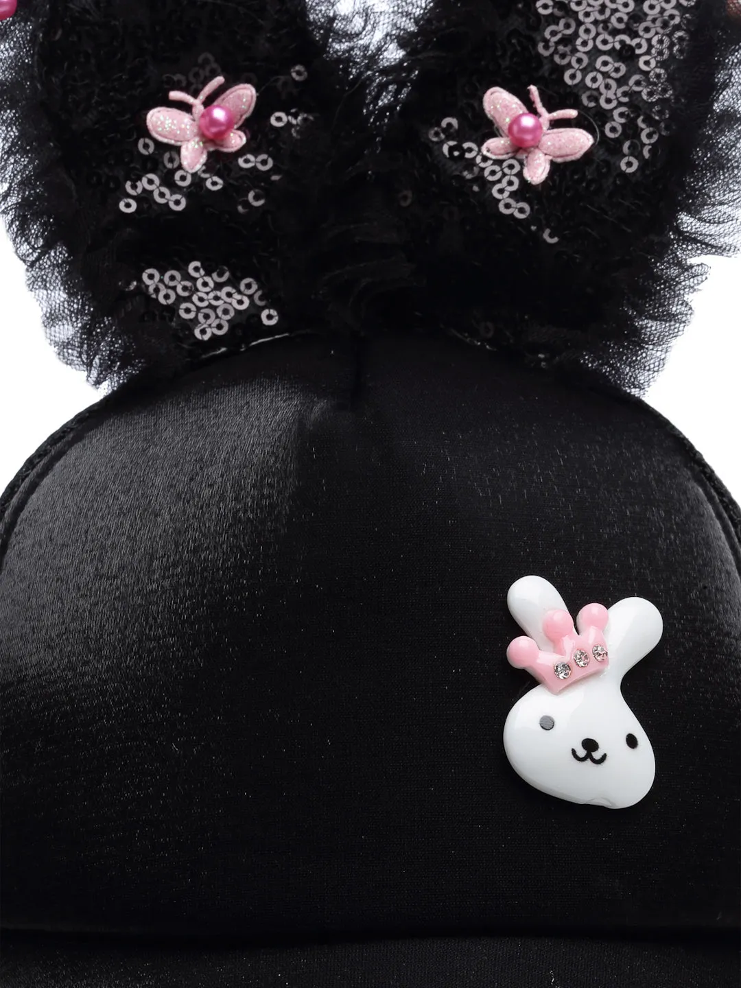 Babymoon Rabbit Ears Summer Cap Hat - Black