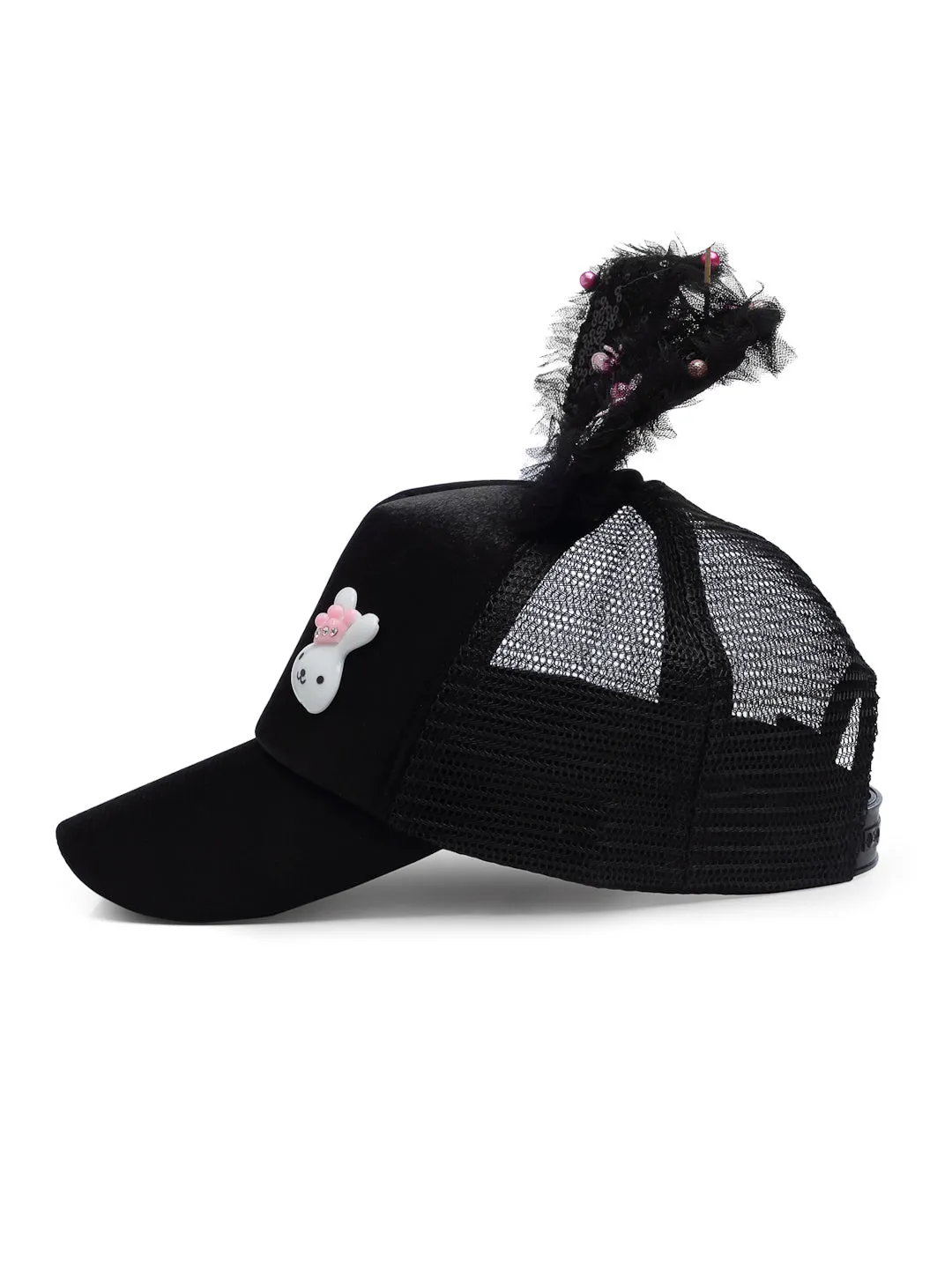 Babymoon Rabbit Ears Summer Cap Hat - Black