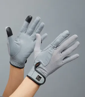 Bordoni Leather Mesh Riding Gloves Grey