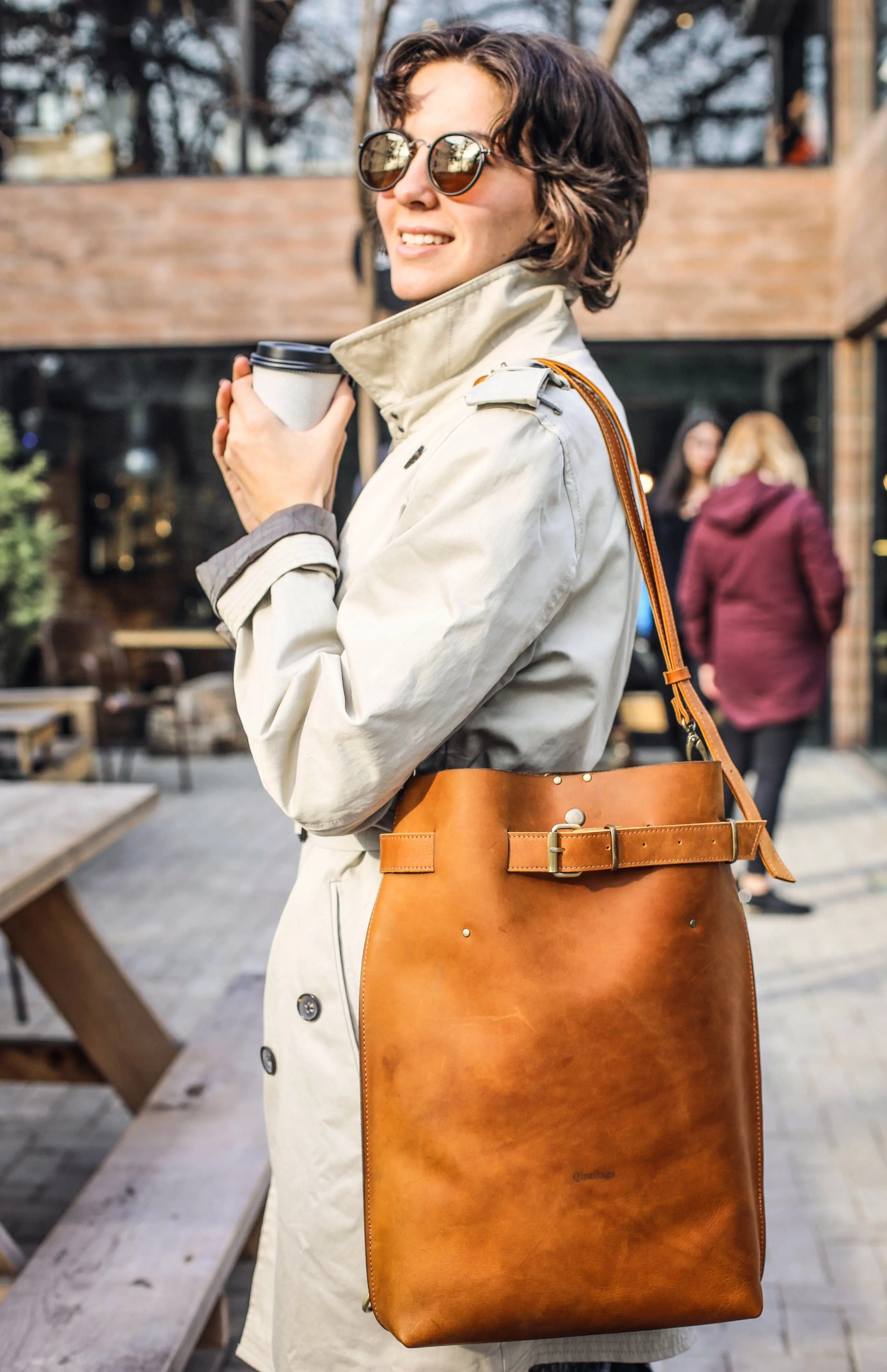 Brown Leather Backpack Purse - All Sizes