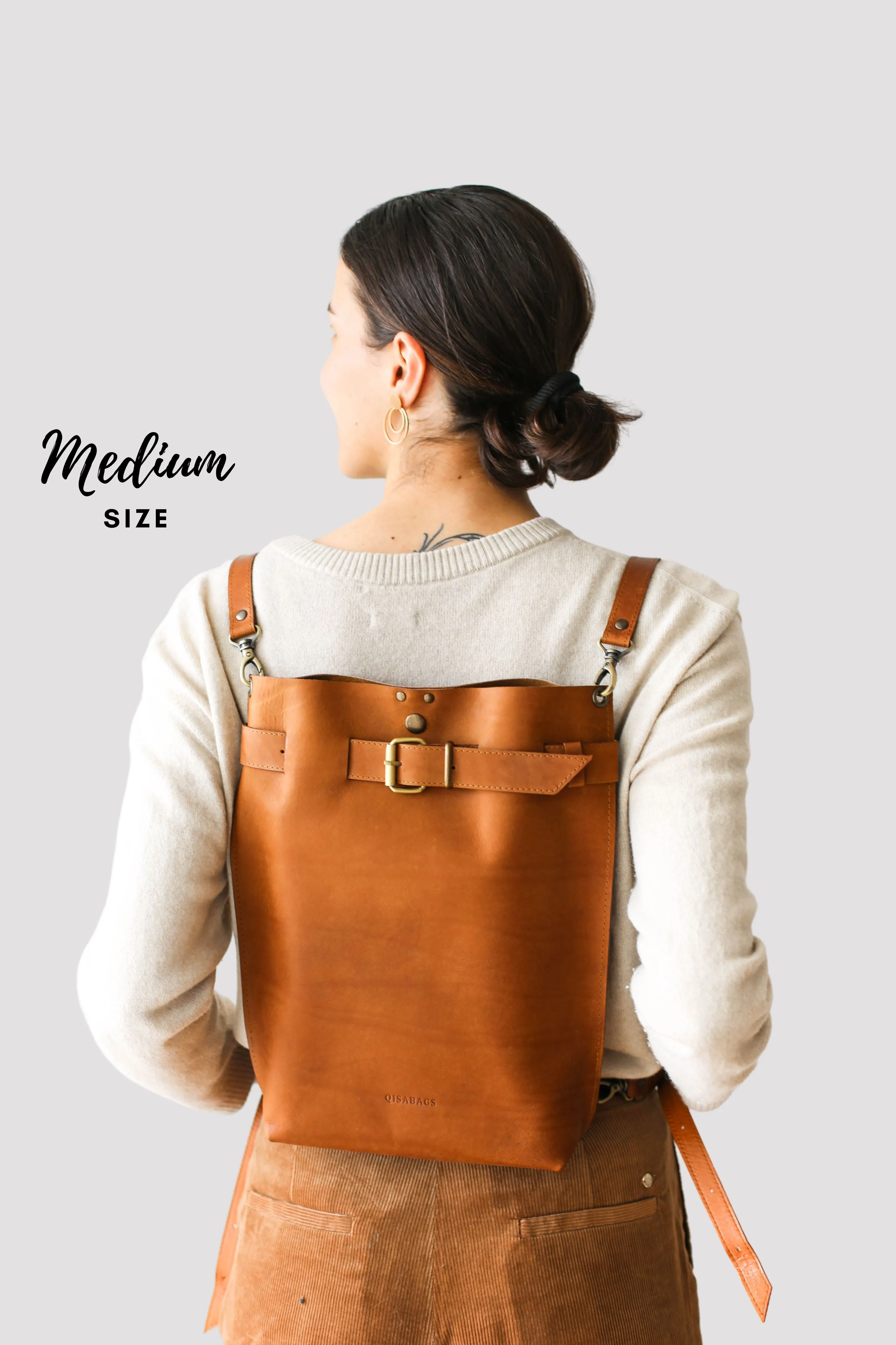 Brown Leather Backpack Purse - All Sizes