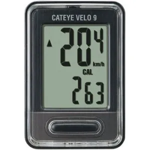 CatEye Velo 9 Bike Computer - Wired, Black