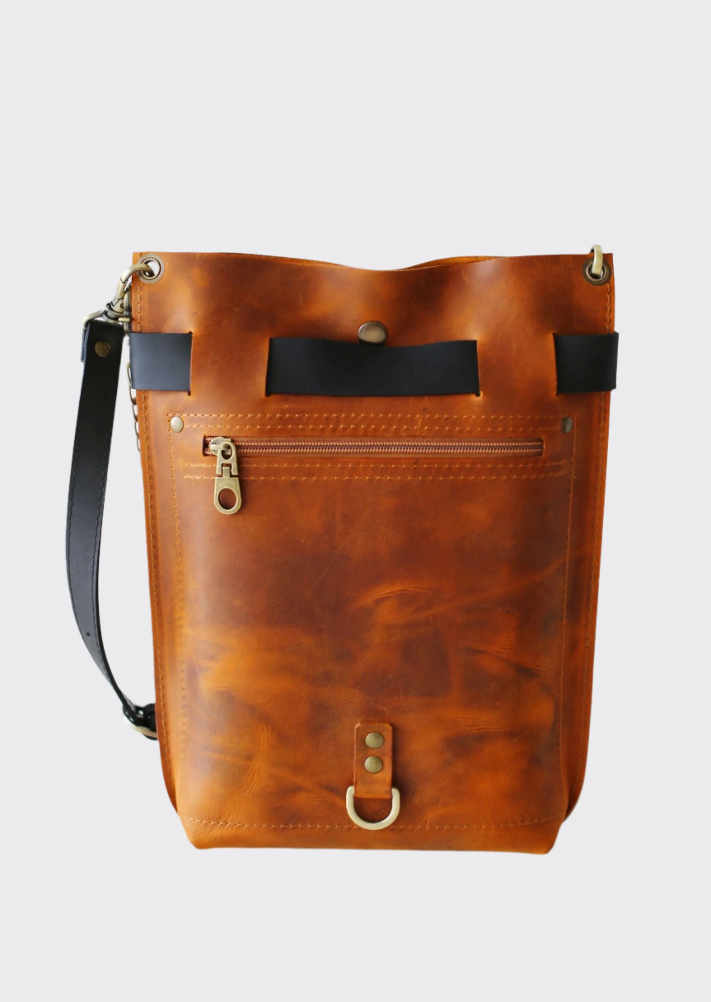 Cognac Brown w/Black Leather Bag - "Ring Belt Edition"