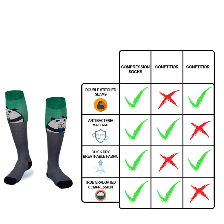 Compression Socks for Women & Men Circulation, Knee High Stockings Support for Nursing, Athletic, Cycling, Hiking, Running