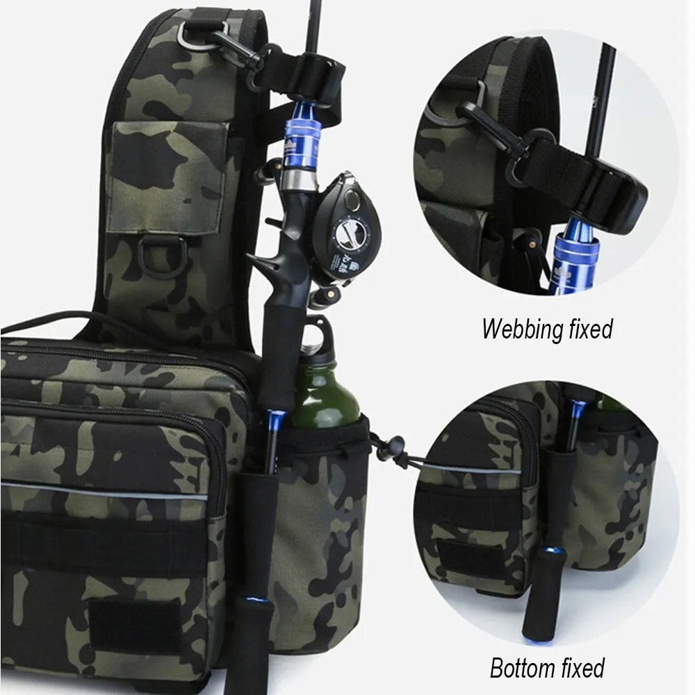 Fishing Tackle Bag Single Shoulder Crossbody Bags Waist Pack Fish Lures Gear Utility Storage Fishing Box Bag Tactical Bag