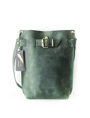 Green Leather Backpack