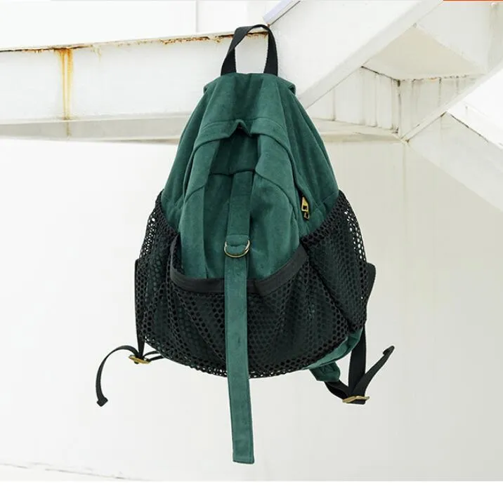 Green Simple Design Casual Large Backpack Women Handbag Bag Shoulder Tote Bag