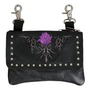 Hot Leathers CPE2008 Clip Pouch Purple Flower-8”x5”x1”