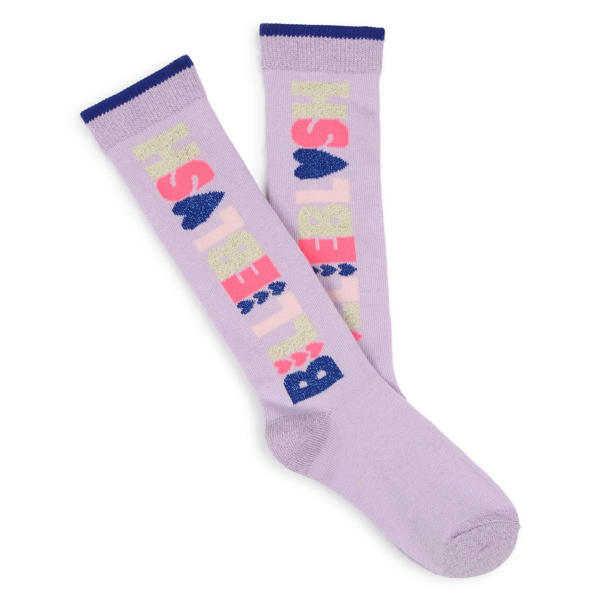 Lilac 2pk Logo and Hearts Socks