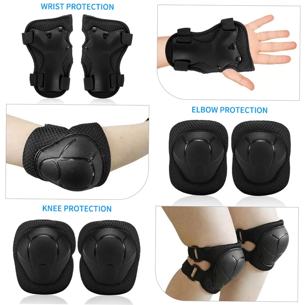 Lixada 6PC Safety Brace Kids Child Elbow Knee Pads Cycling Roller Skating Skateboard Elbow Knee Hands Wrist Protection Guard Pad