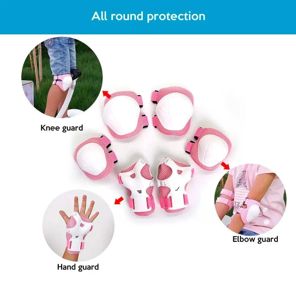 Lixada 6PC Safety Brace Kids Child Elbow Knee Pads Cycling Roller Skating Skateboard Elbow Knee Hands Wrist Protection Guard Pad