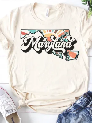 Maryland Retro State Graphic Tee - Cream