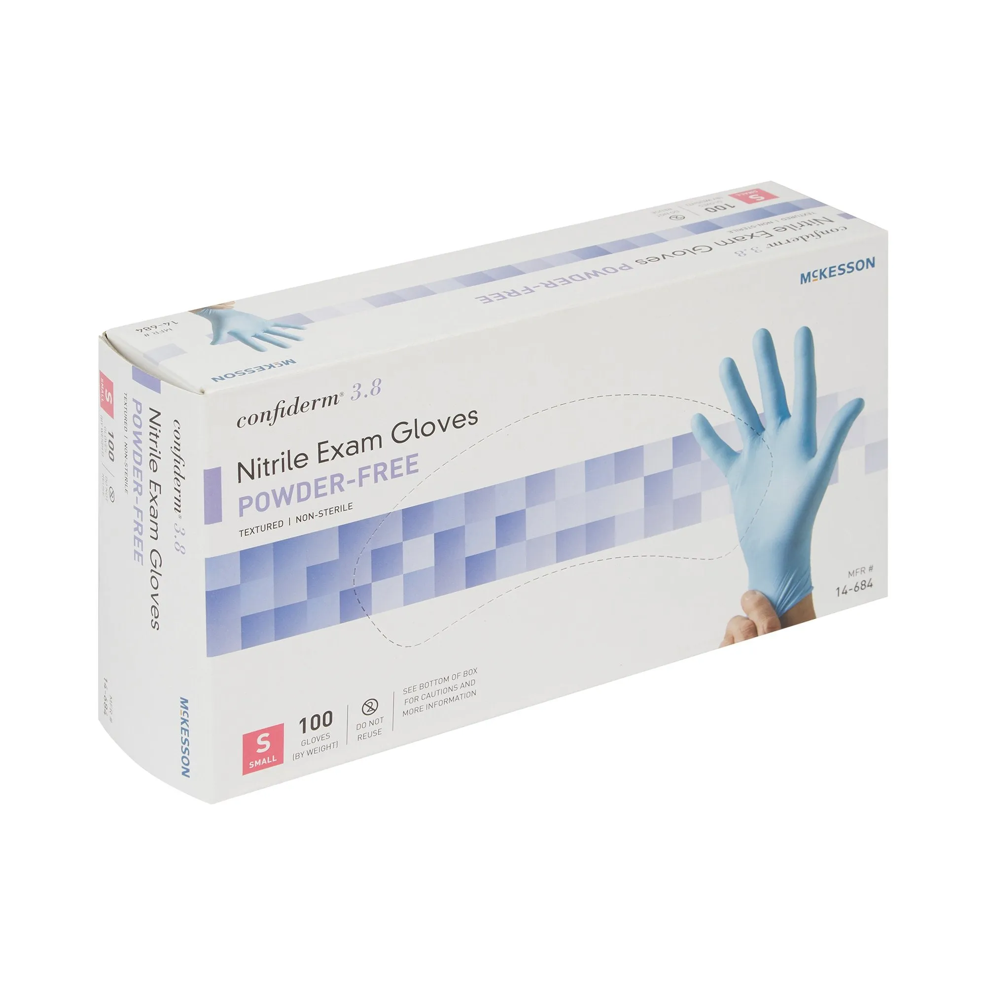 McKesson Confiderm® 3.8 Nitrile Exam Glove, Small, Blue