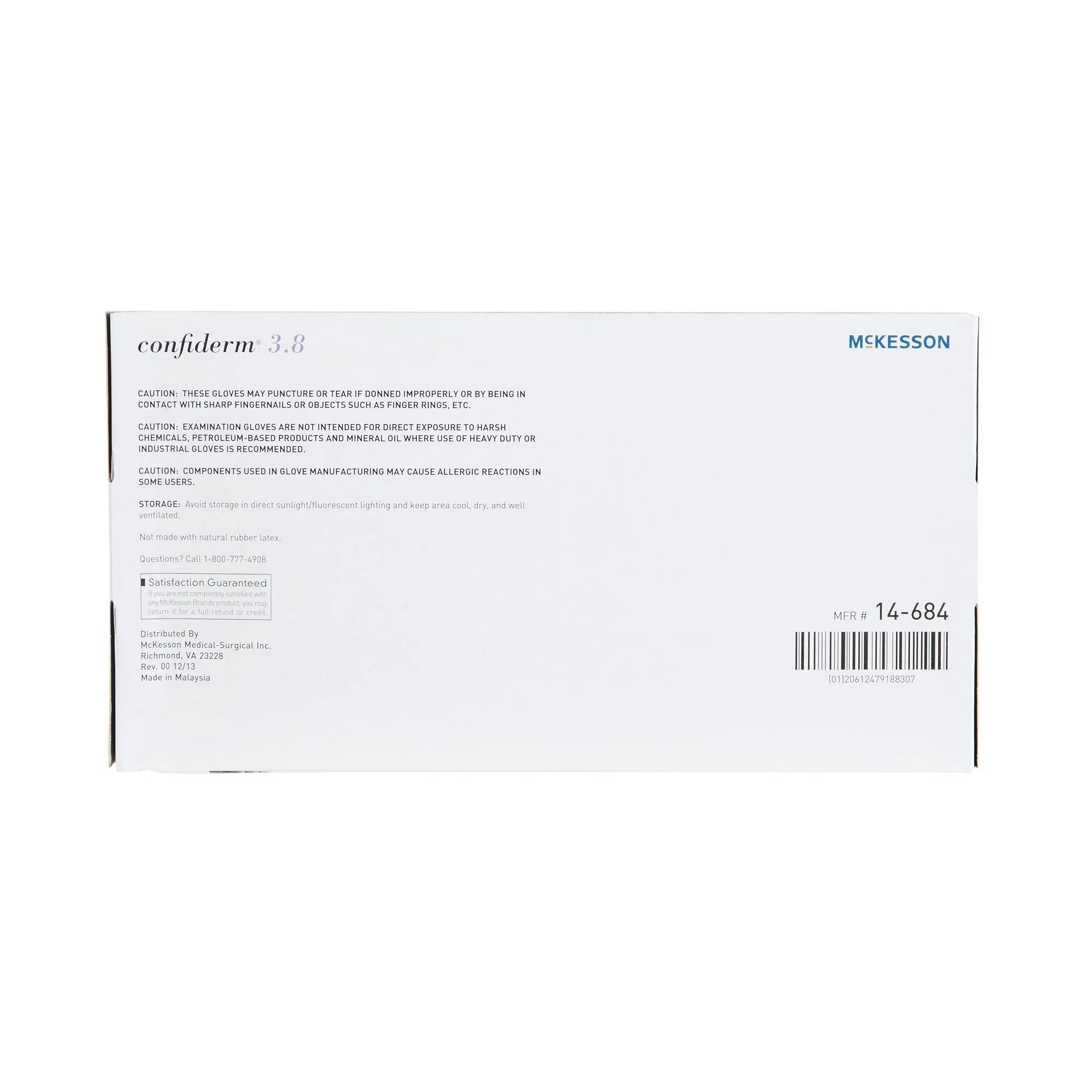 McKesson Confiderm® 3.8 Nitrile Exam Glove, Small, Blue