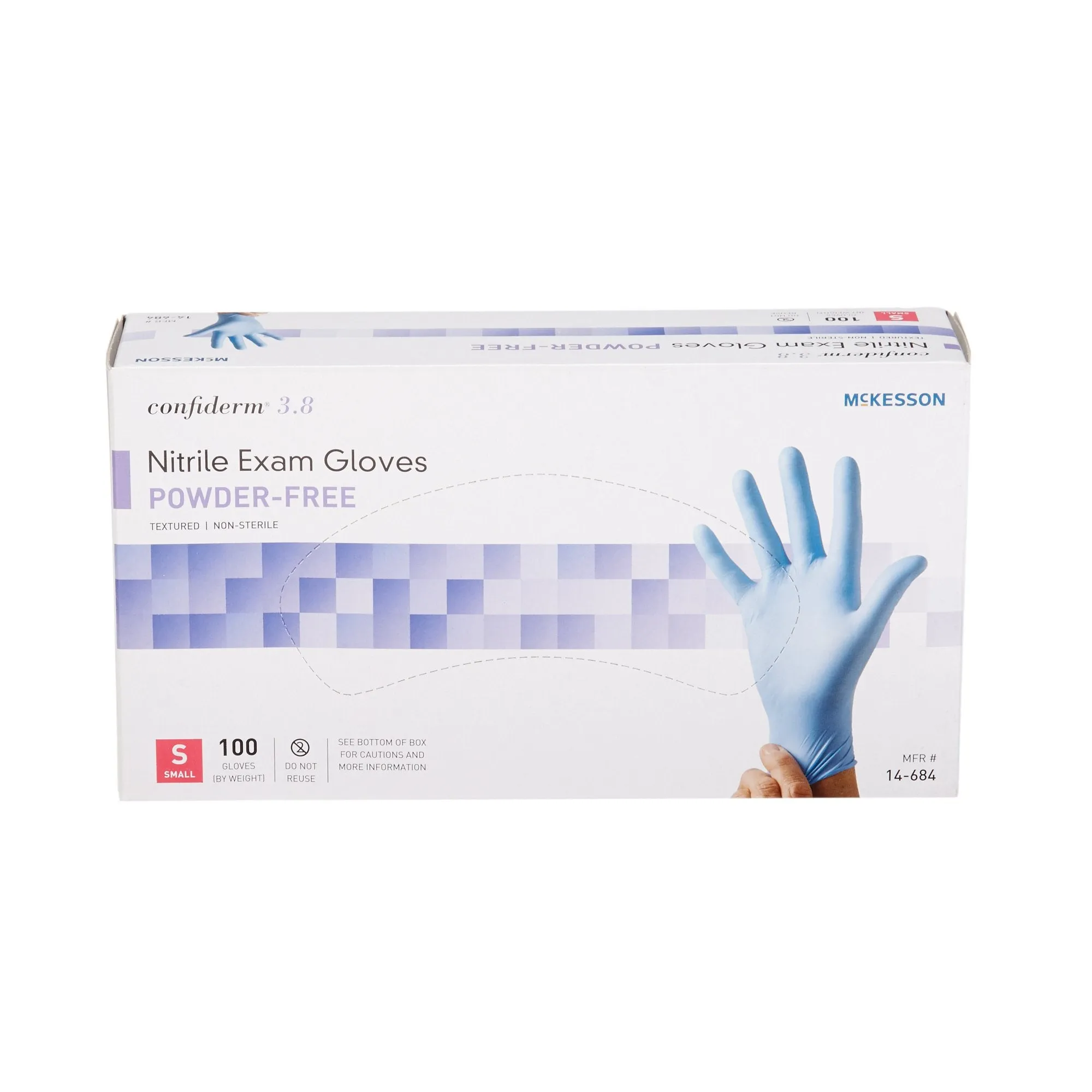 McKesson Confiderm® 3.8 Nitrile Exam Glove, Small, Blue