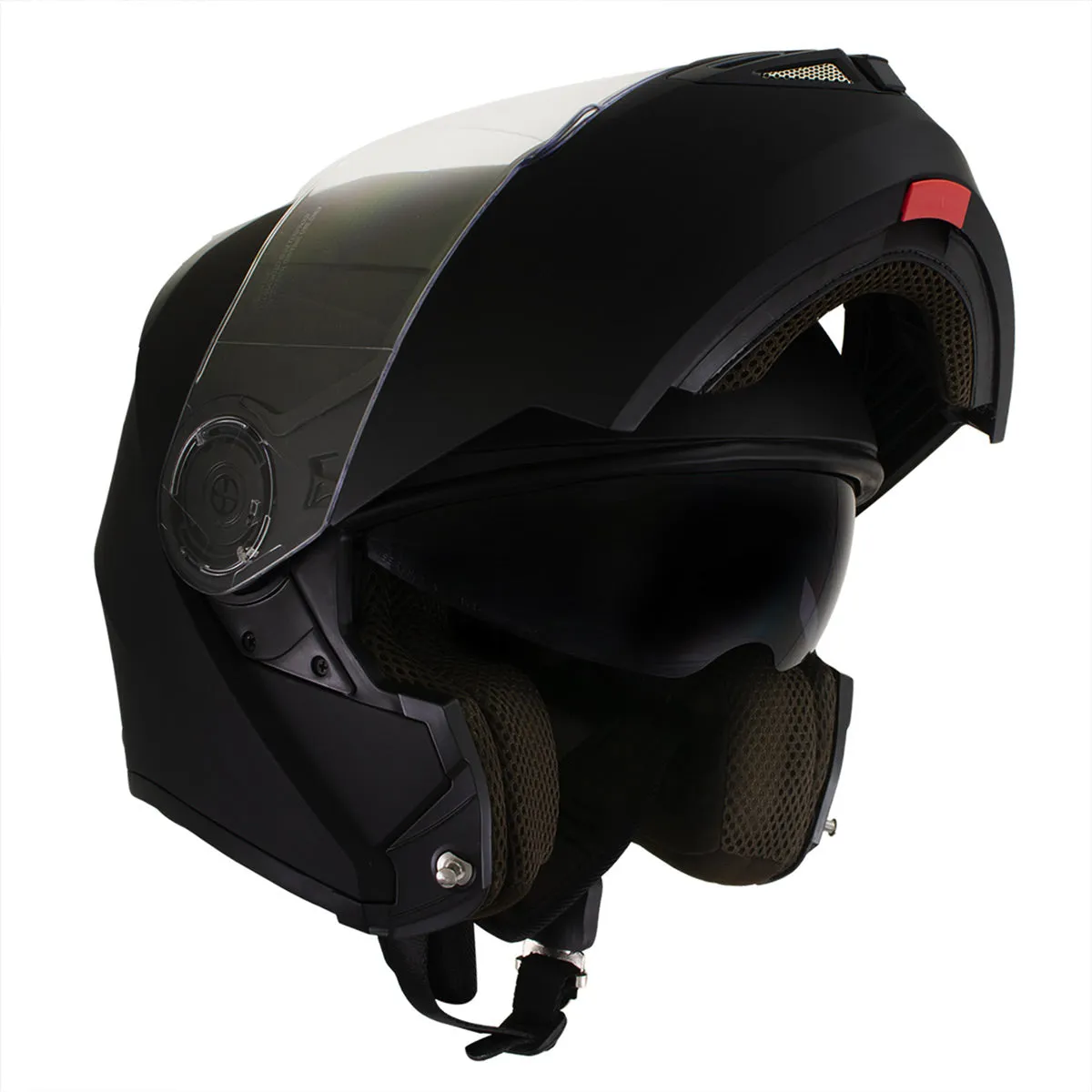 Milwaukee Helmets H7005 Flat Black 'Mayday' Modular Motorcycle Helmet