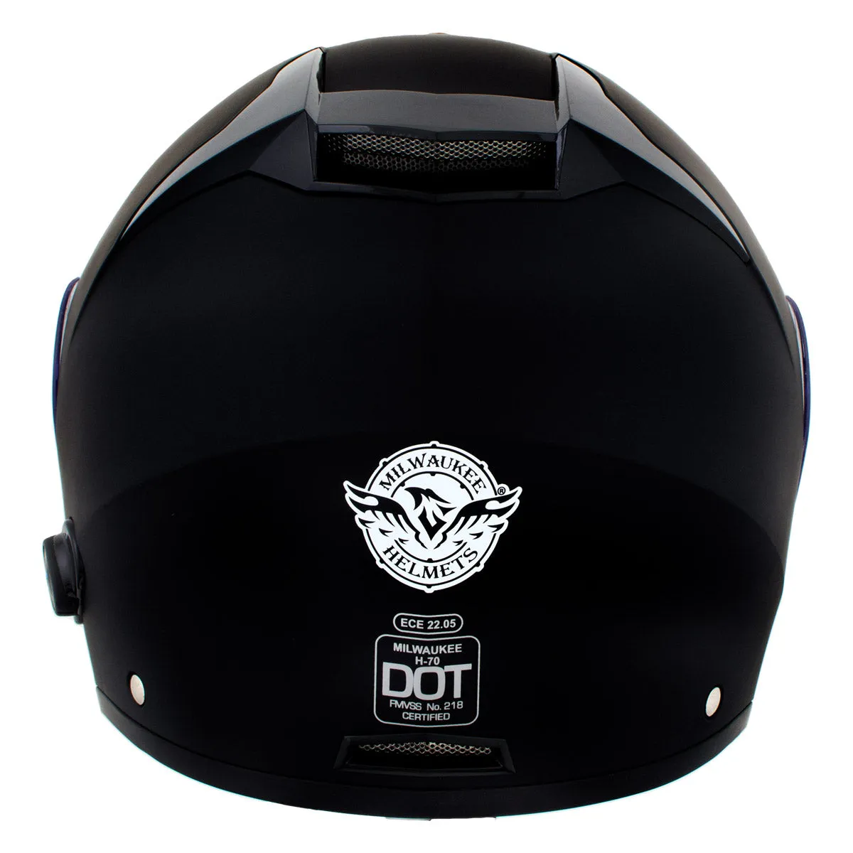 Milwaukee Helmets H7005 Flat Black 'Mayday' Modular Motorcycle Helmet