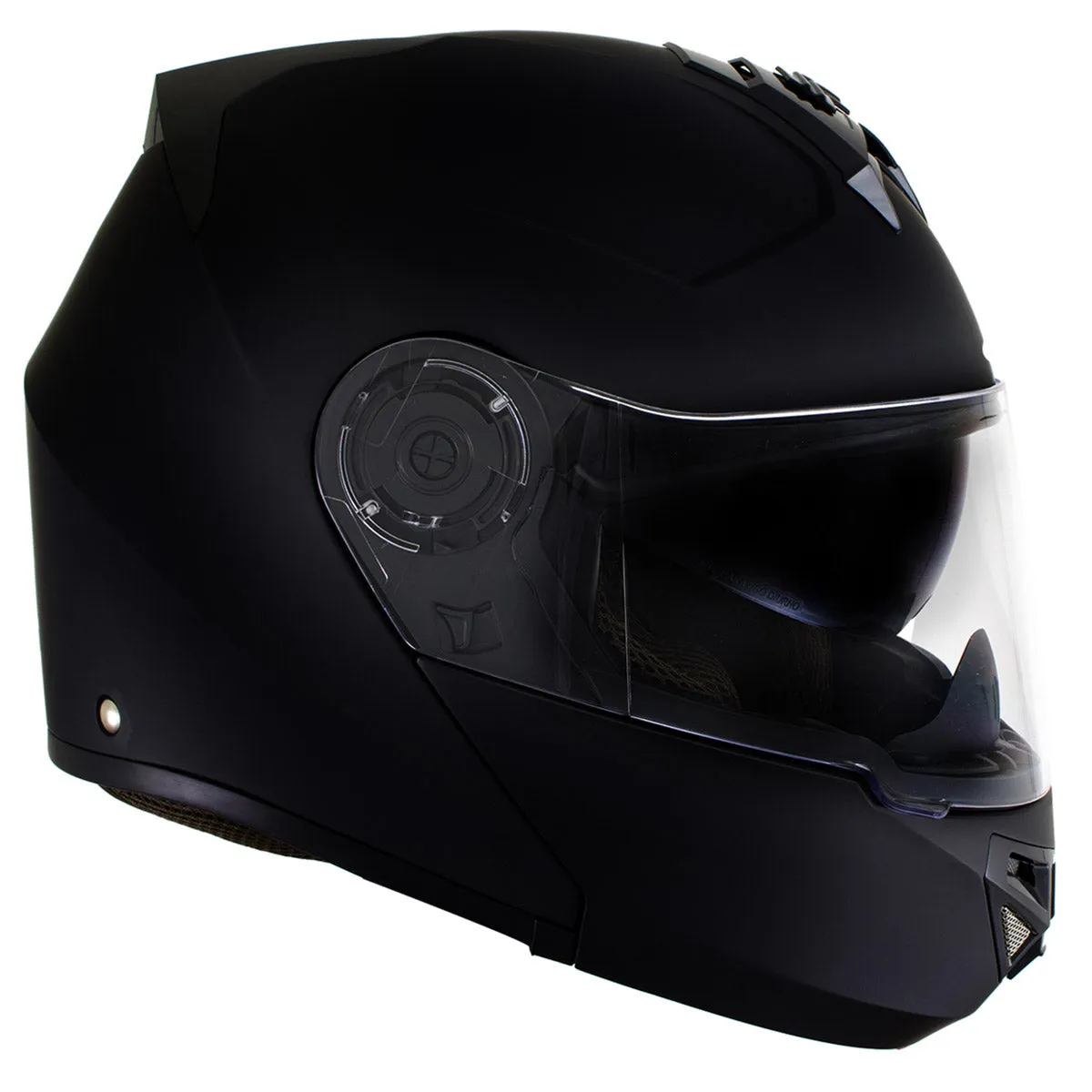 Milwaukee Helmets H7005 Flat Black 'Mayday' Modular Motorcycle Helmet