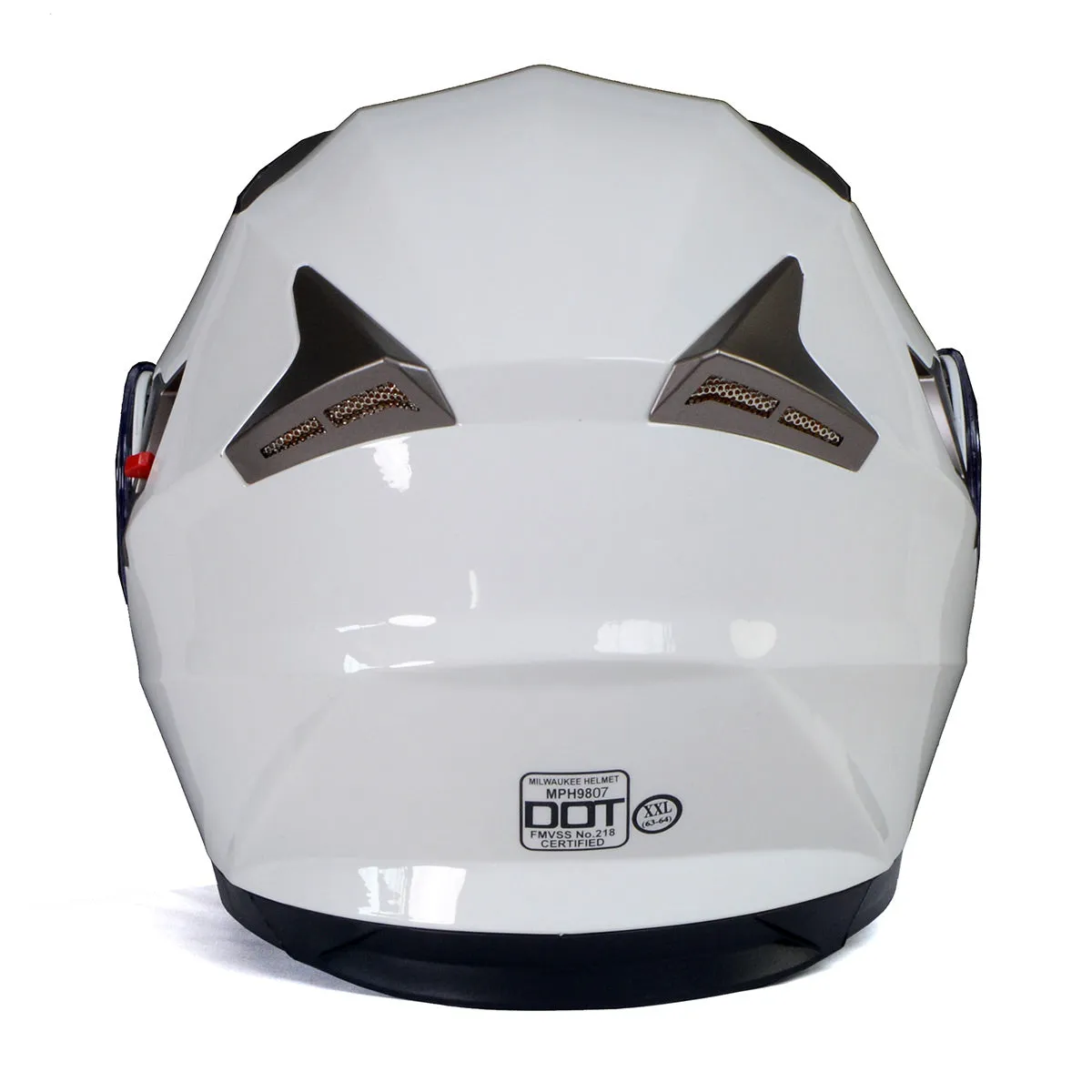 Milwaukee Helmets MPH9807DOT 'Ionized' Gloss White Advanced Motorcycle Modular Helmet for Men and Women Biker w/ Drop Down Visor