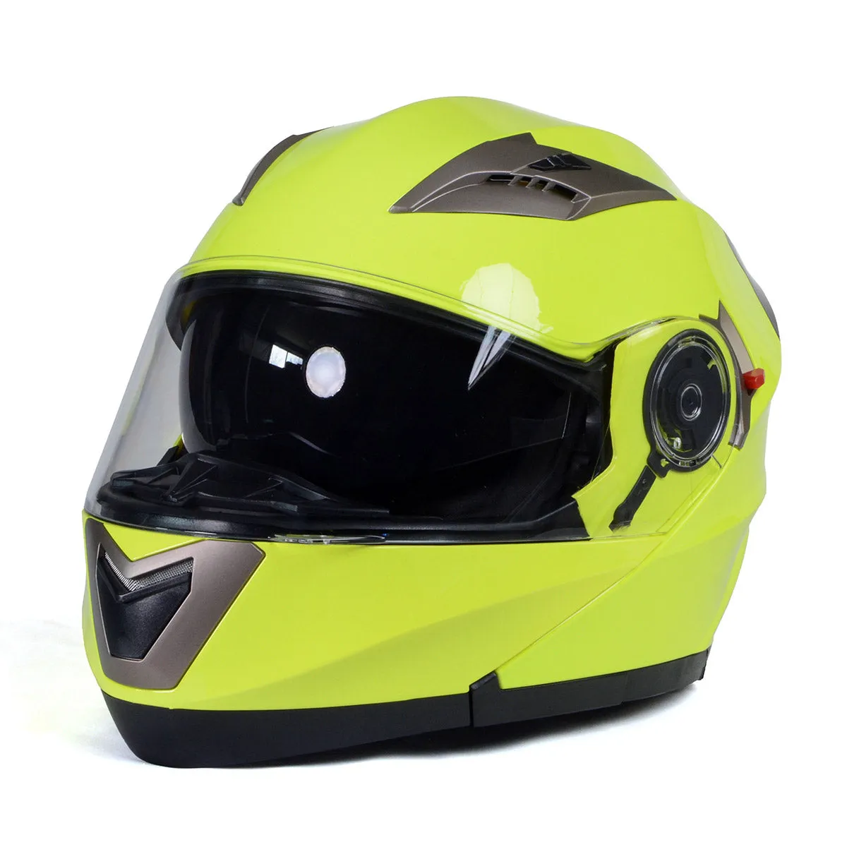 Milwaukee Helmets MPH9809DOT 'Ionized' Neon Yellow Advanced Motorcycle