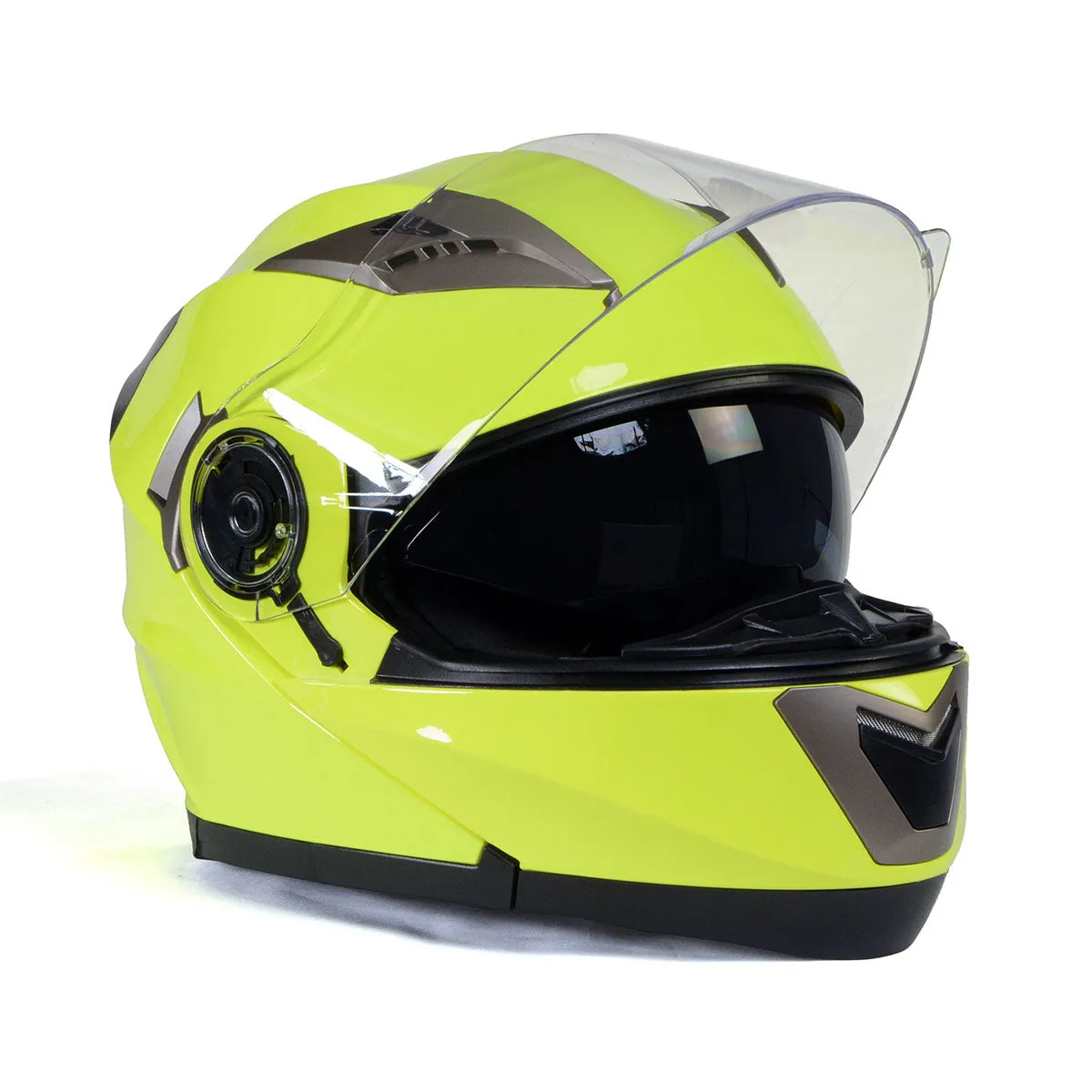 Milwaukee Helmets MPH9809DOT 'Ionized' Neon Yellow Advanced Motorcycle