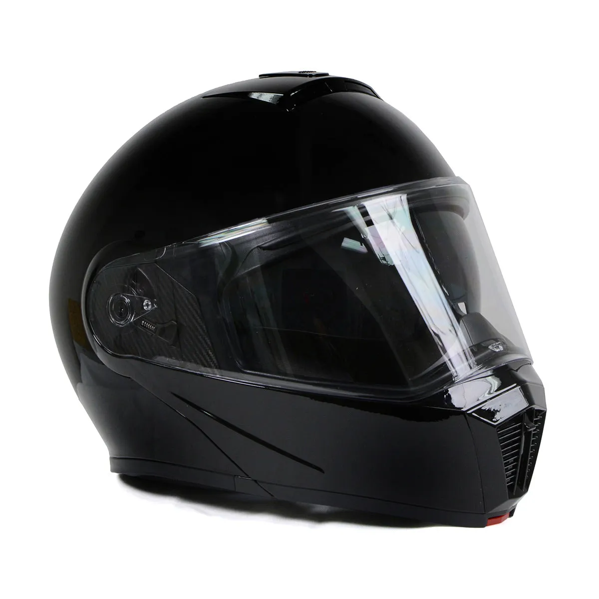 Milwaukee Helmets MPH9813DOT Gloss Black 'Menace' Advanced Motorcycle Modular Helmet for Men and Women Biker w/ Drop Down Visor