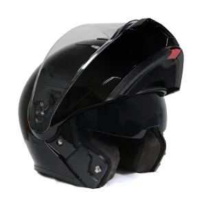 Milwaukee Helmets MPH9813DOT Gloss Black 'Menace' Advanced Motorcycle Modular Helmet for Men and Women Biker w/ Drop Down Visor