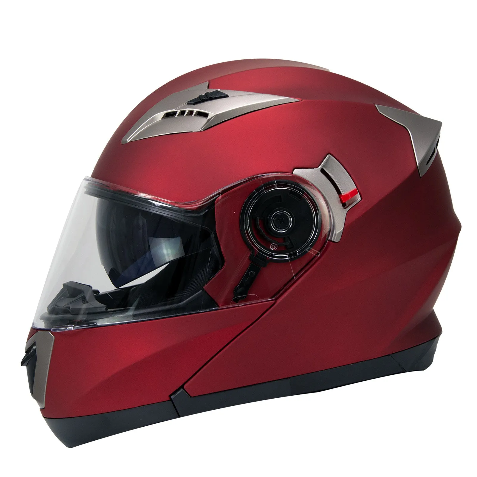 Milwaukee Helmets MPH9826DOT 'Ionized' Flat Red Advanced Motorcycle