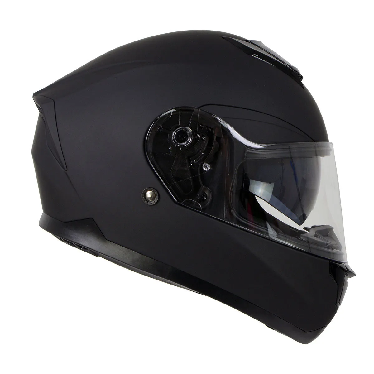 Milwaukee Helmets MPH9835DOT 'Sweeper' Flat Black Advanced Motorcycle Full Face Helmet for Men and Women Biker w/ Drop Down Visor