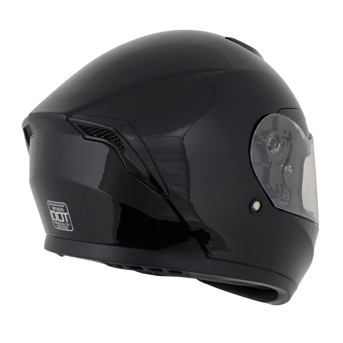 Milwaukee Helmets MPH9836DOT 'Sweeper' Gloss Black Advanced Motorcycle