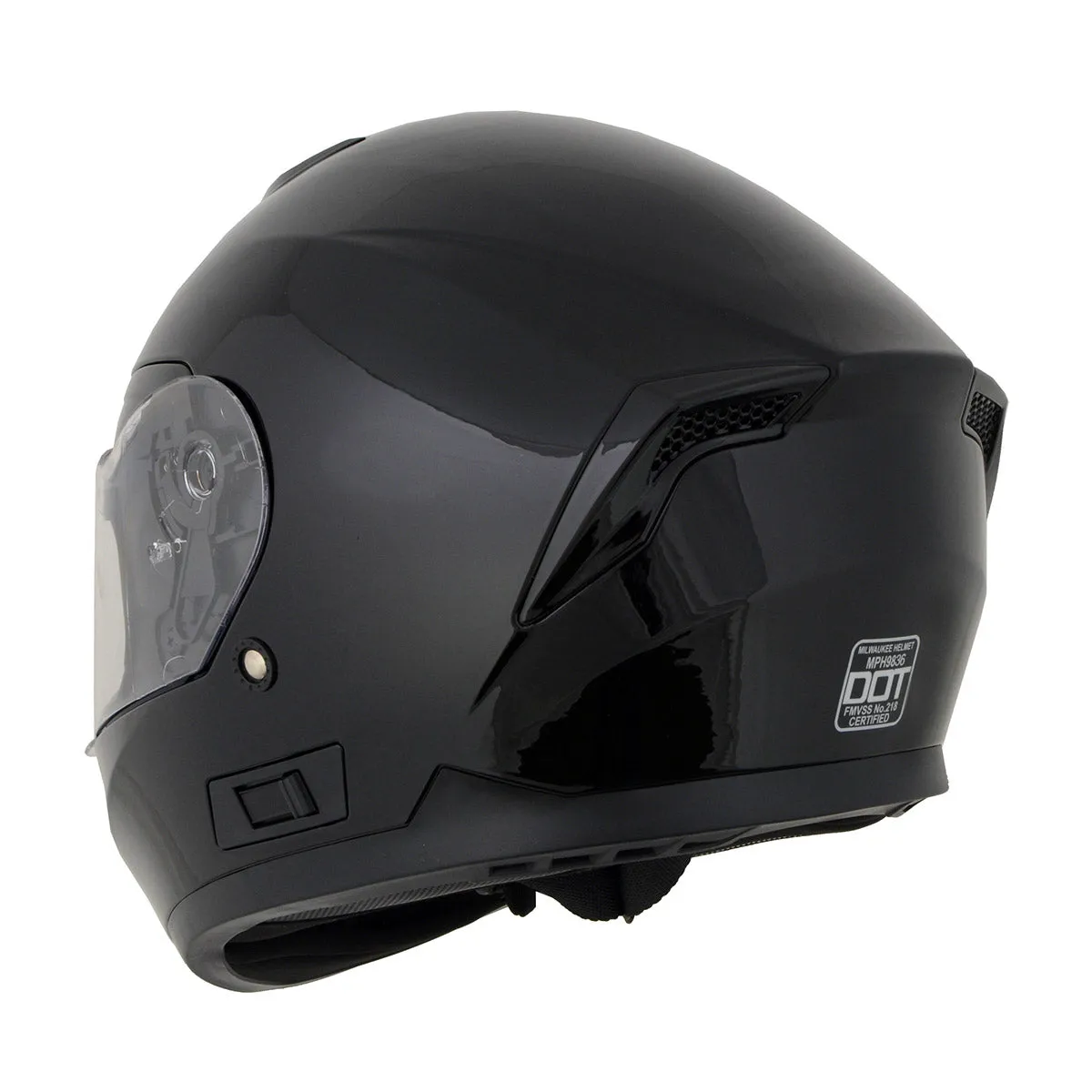 Milwaukee Helmets MPH9836DOT 'Sweeper' Gloss Black Advanced Motorcycle