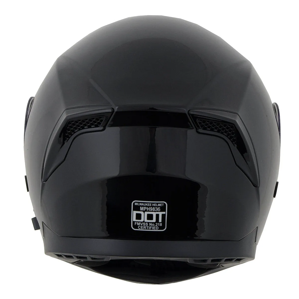 Milwaukee Helmets MPH9836DOT 'Sweeper' Gloss Black Advanced Motorcycle