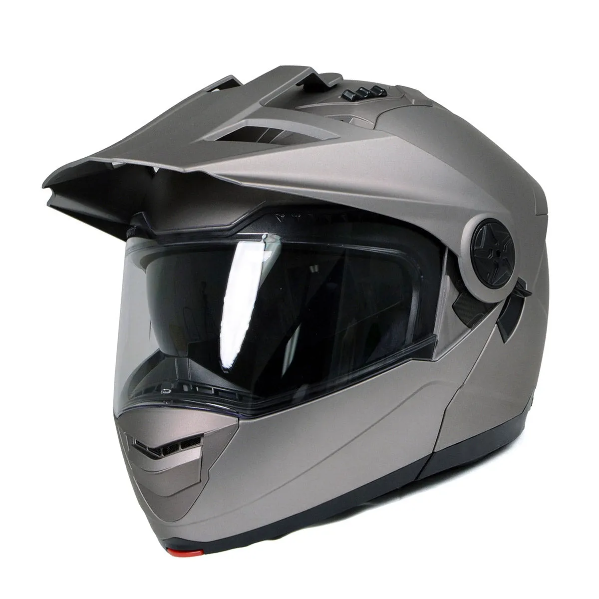 Milwaukee Helmets Silver Ominous Dual Sport Advanced Motorcycle