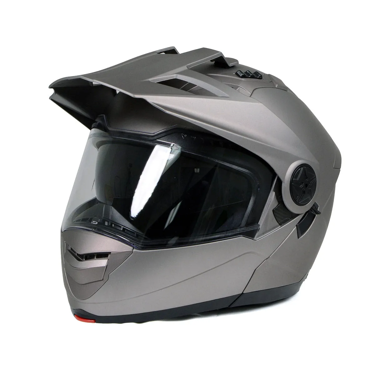 Milwaukee Helmets Silver Ominous Dual Sport Advanced Motorcycle