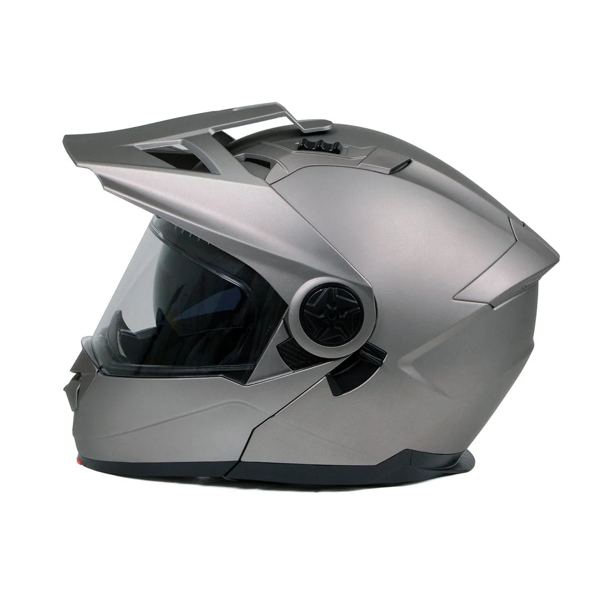 Milwaukee Helmets Silver Ominous Dual Sport Advanced Motorcycle