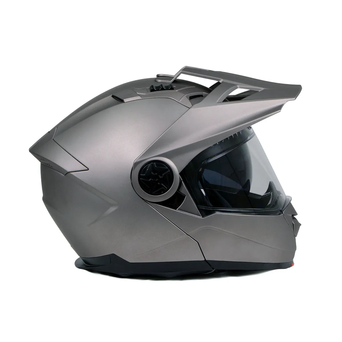 Milwaukee Helmets Silver Ominous Dual Sport Advanced Motorcycle