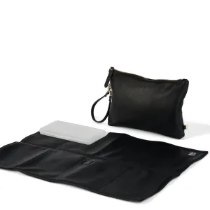 OiOi Nappy Changing Pouch - Black Dimple Vegan Leather