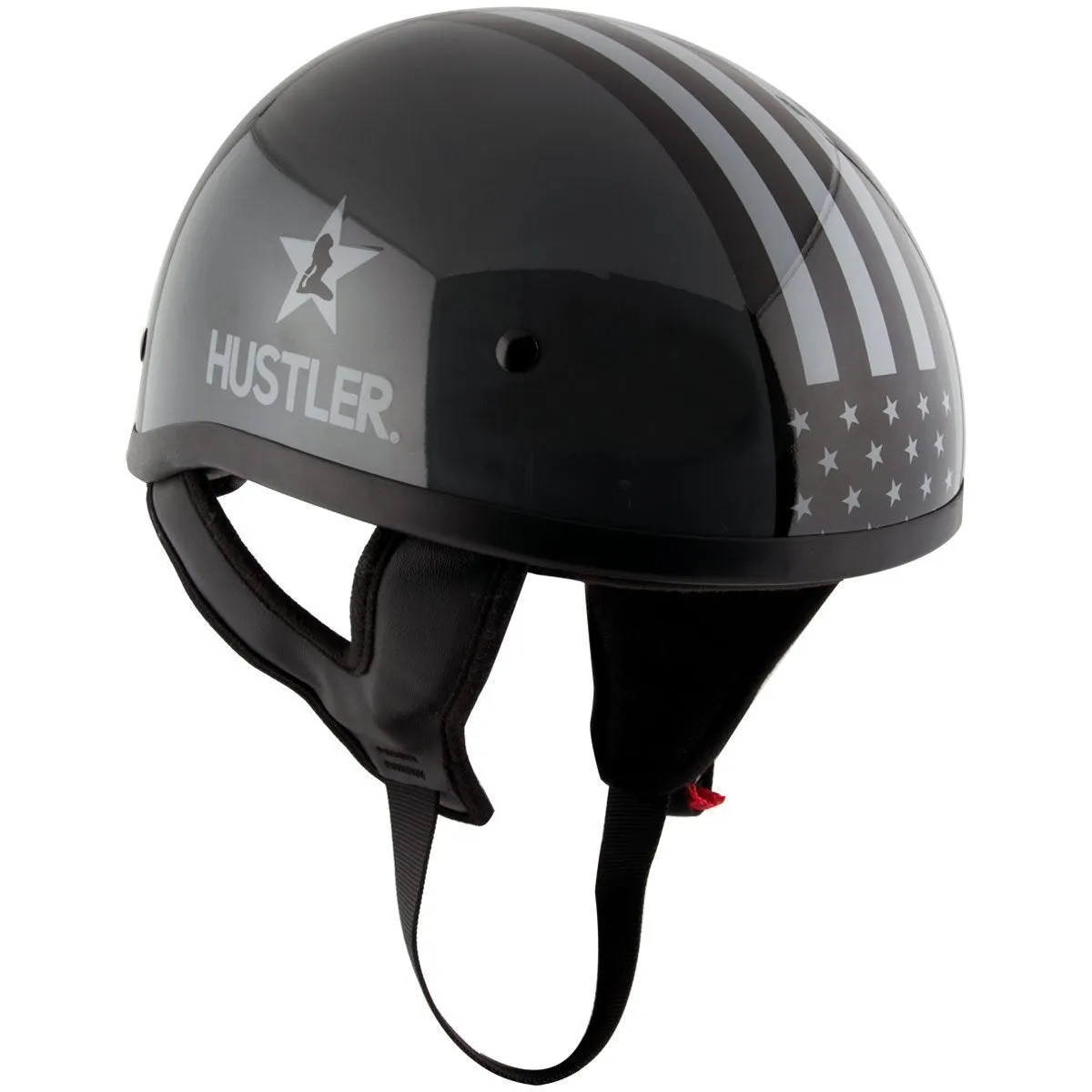 Outlaw Helmets HT1 Hustler Glossy Gray Freedom is Not Free Motorcycle Half Helmet for Men & Women DOT Approved - Adult Unisex Skull Cap for Bike ATV UTV Chopper Cruiser Skateboard