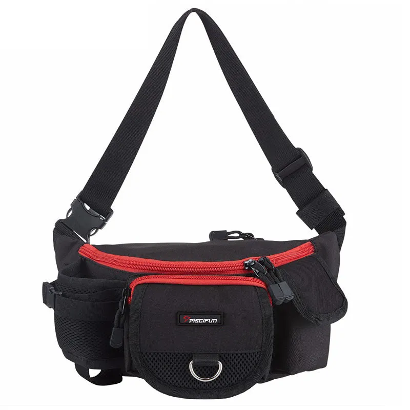 Piscifun Fishing Bag Multifunctional Outdoor Waist Bag Portable Lure Waist Pack Messenger Bag Pole Package Fishing Tackle Bag