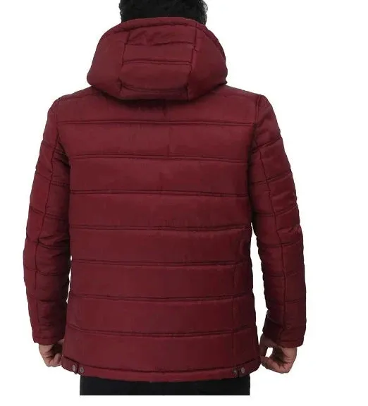 Red Puffer Jacket with Hood for Sale