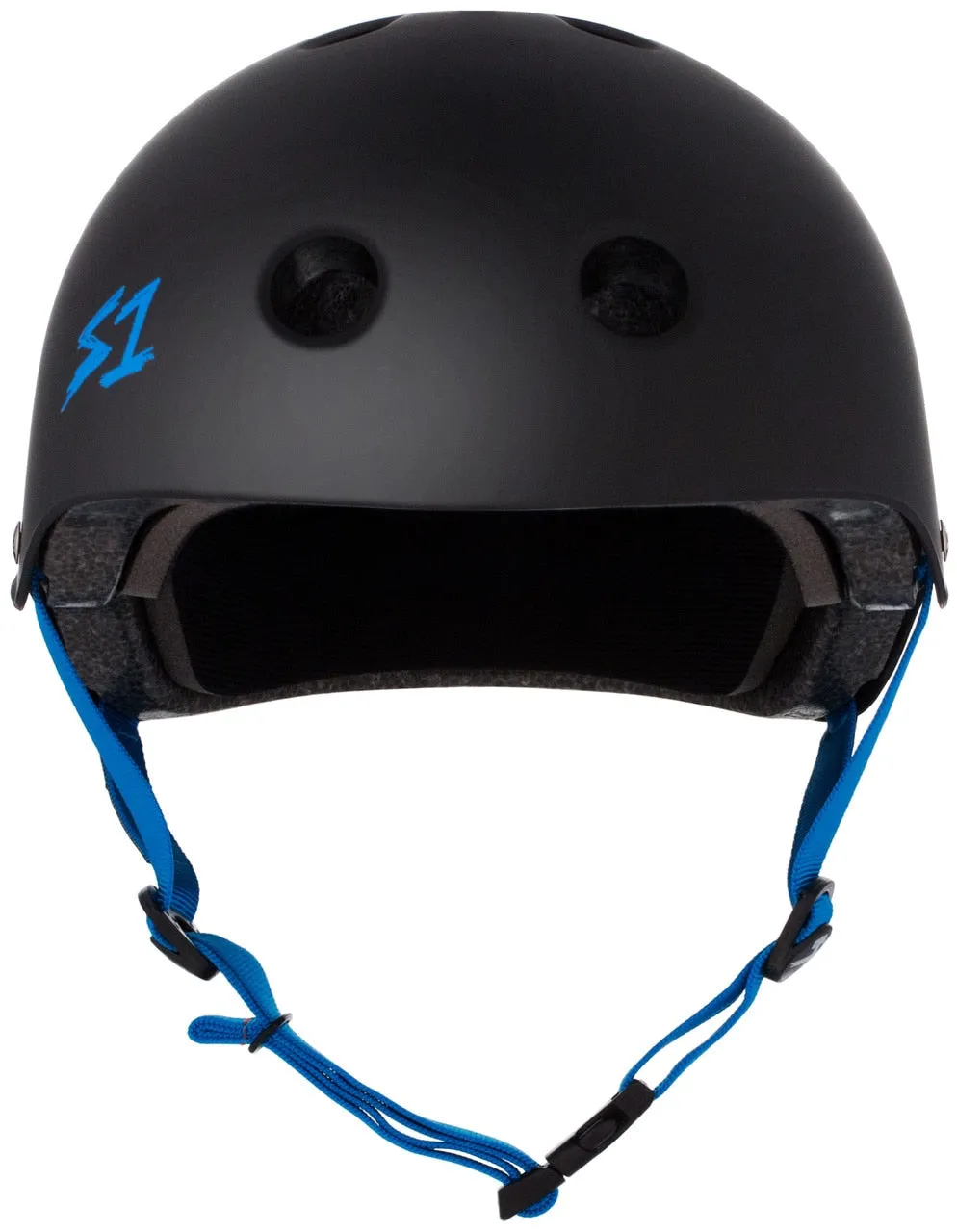 S1 Lifer Helmet - Black Matte/Cyan Straps