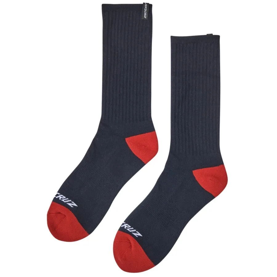 Santa Cruz Decoder Mens Crew Socks Navy/Red