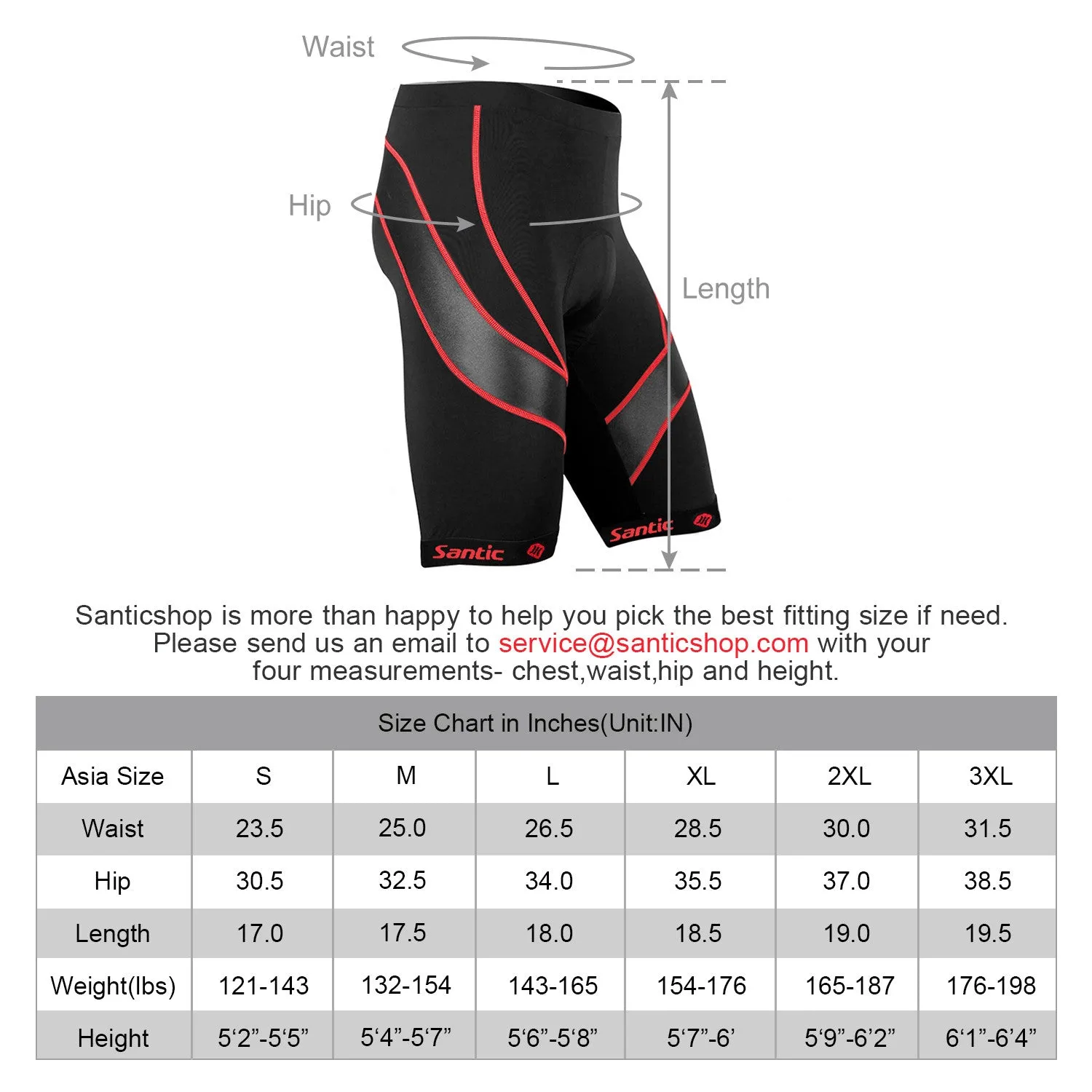 Santic Light velocity Red Men Padded Cycling Shorts