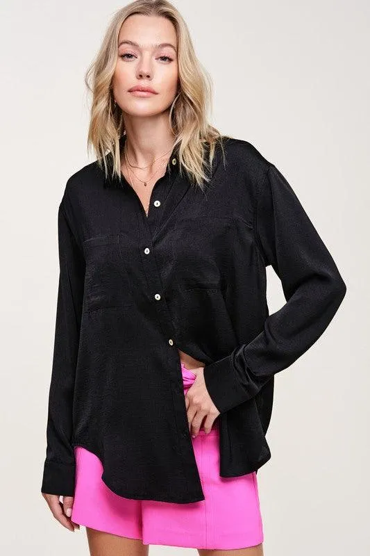 Silky Button-Down Shirt