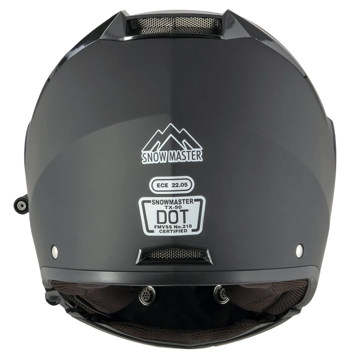 Snow Master TX-50 Flat Black Modular Dual Use Snowmobile and Street Helmet