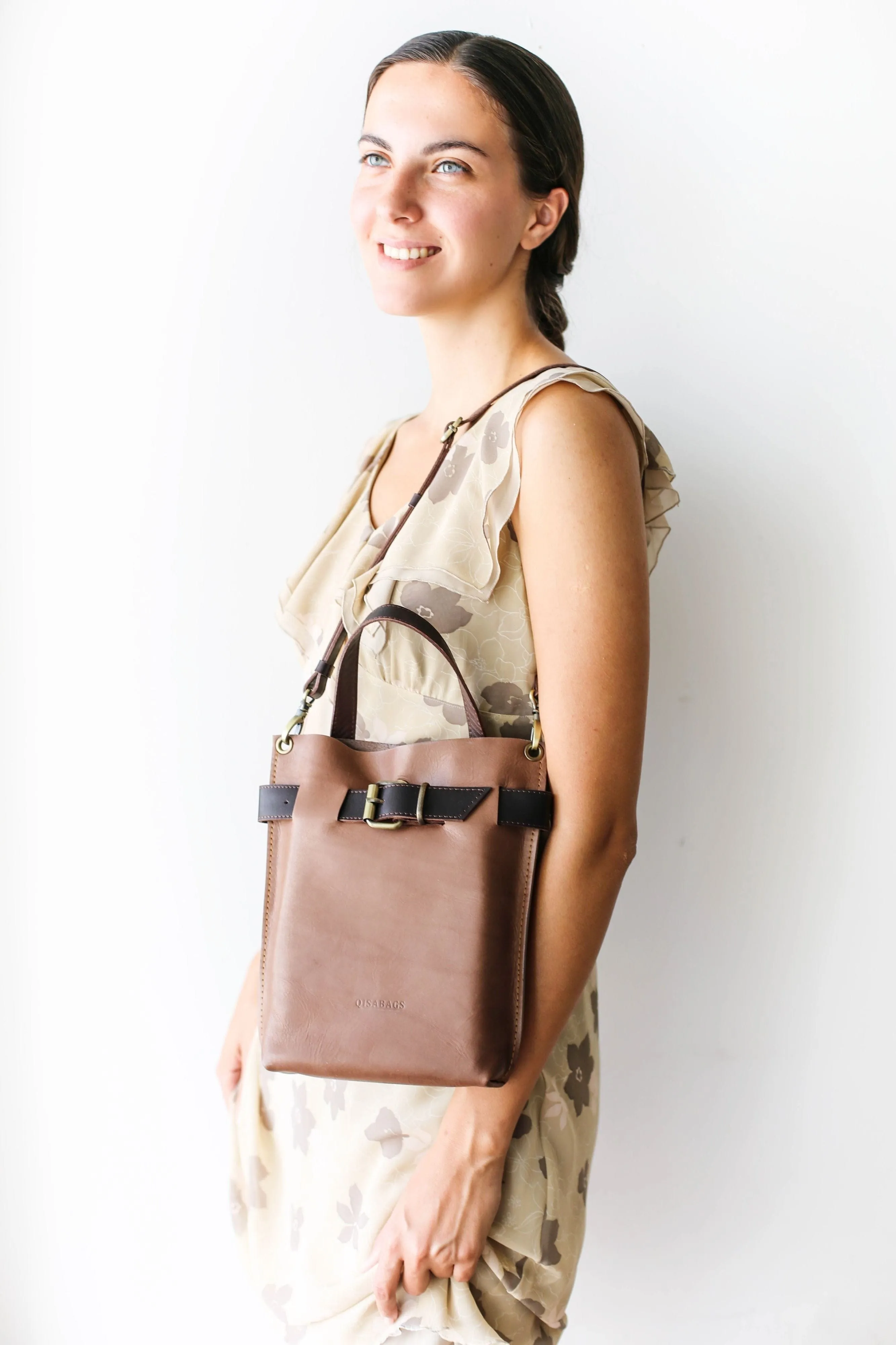 Taupe Mini Leather Backpack (dual color)