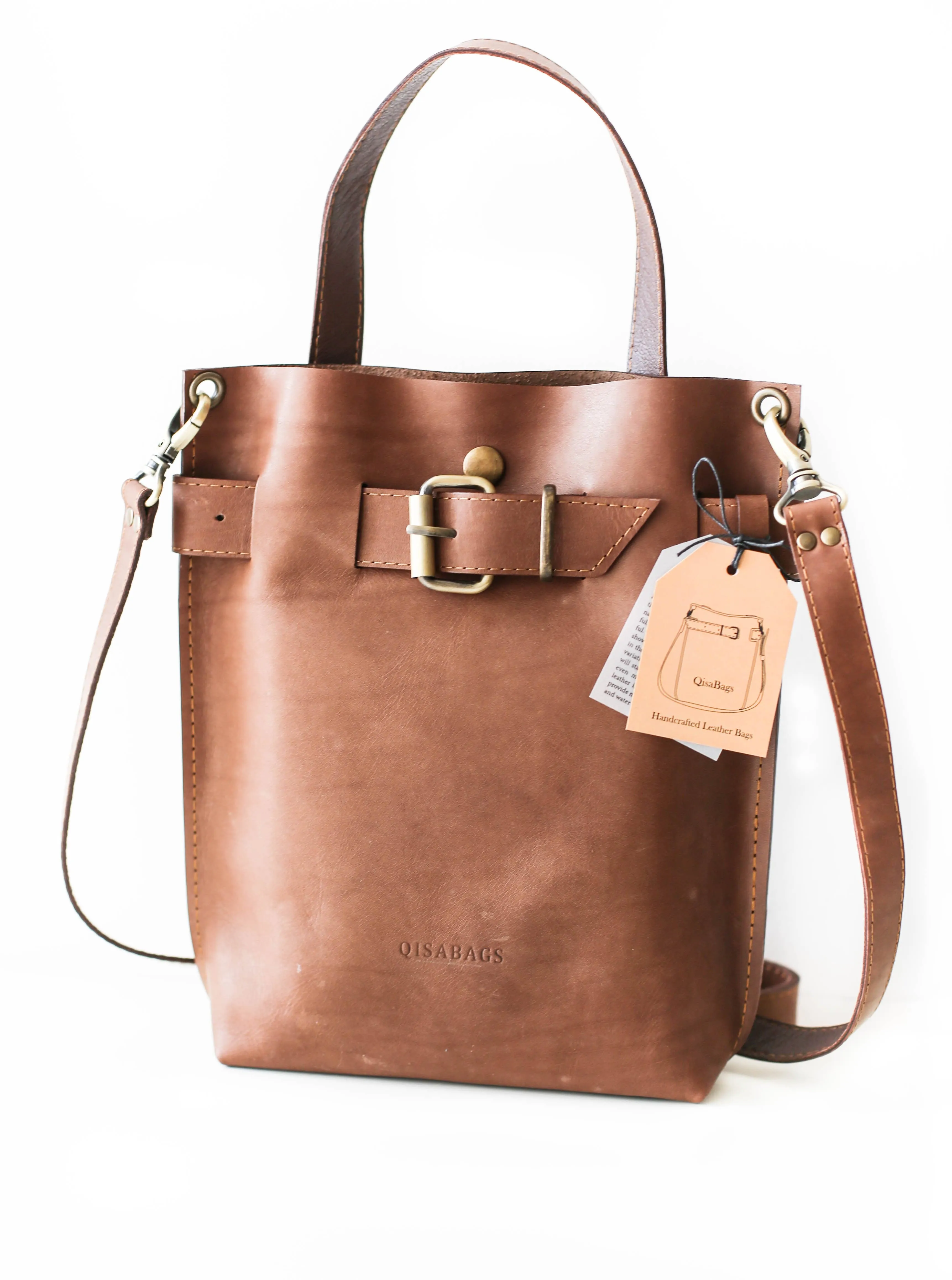 Taupe Mini Leather Backpack