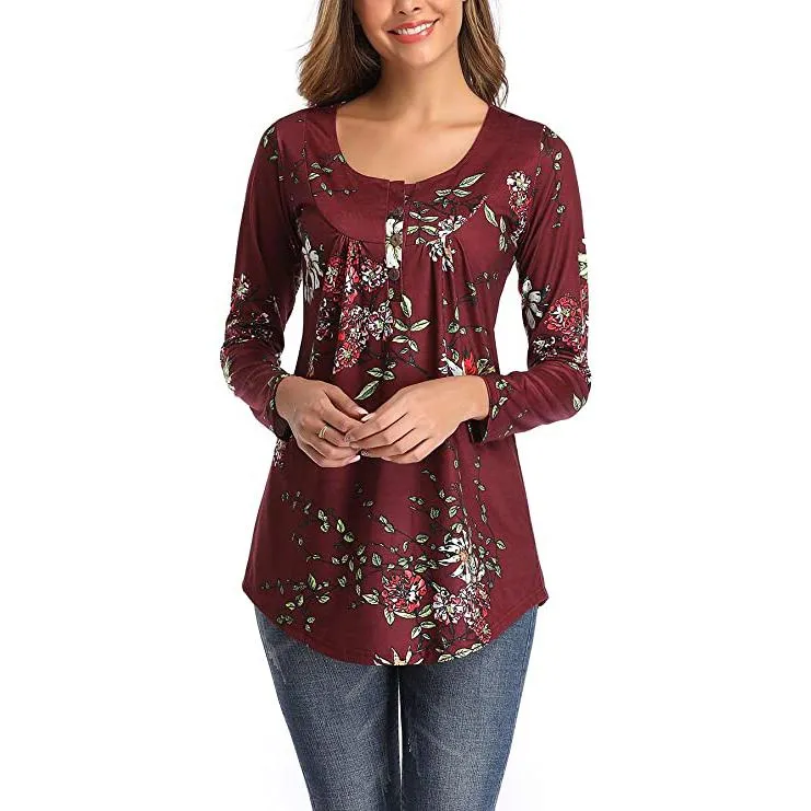 Women's Long Sleeve Flare Tunic Tops