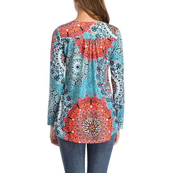 Women's Long Sleeve Flare Tunic Tops